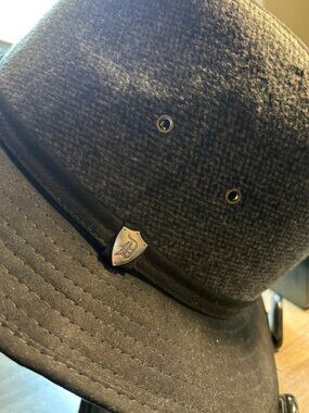 Men's Black Gray Fedora Hat by Dorfman Pacific Company Medium DPC